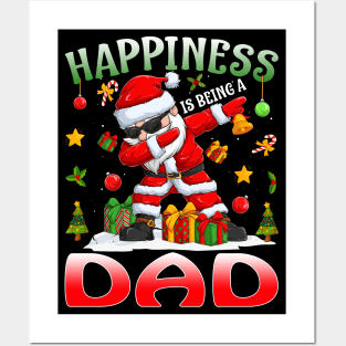 Happiness Is Being A Dad Santa Christmas Posters and Art